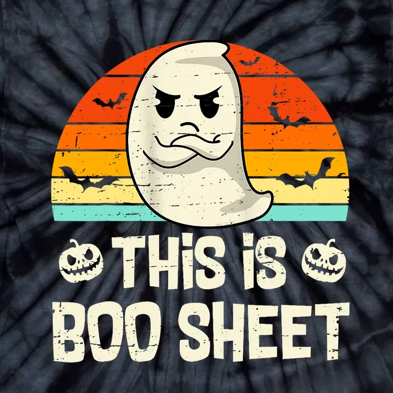 This Is Boo Sheet Ghost Retro Halloween Costume Tie-Dye T-Shirt