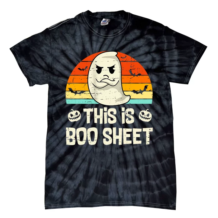 This Is Boo Sheet Ghost Retro Halloween Costume Tie-Dye T-Shirt