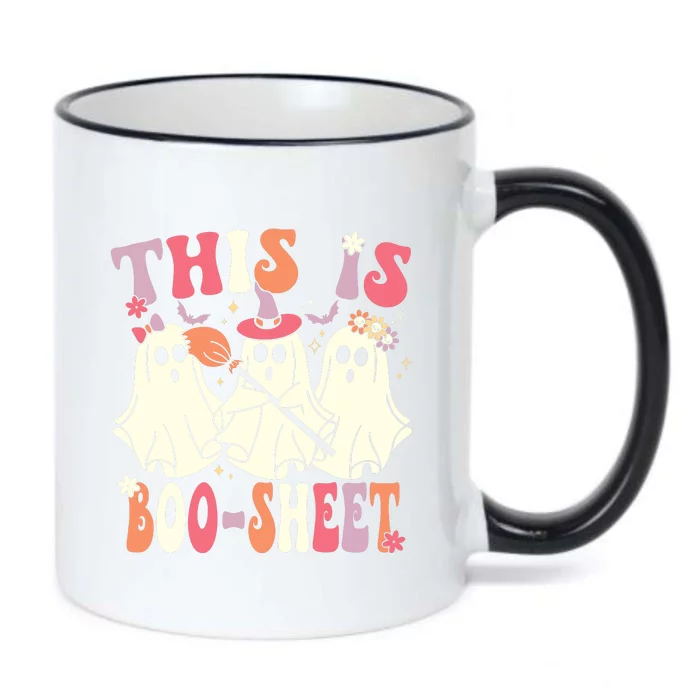 This Is Boosheet Halloween Ghost Costume Retro Groovy Black Color Changing Mug