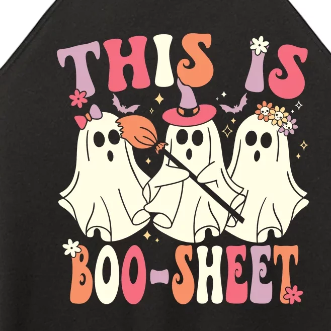 This Is Boosheet Halloween Ghost Costume Retro Groovy Women’s Perfect Tri Rocker Tank