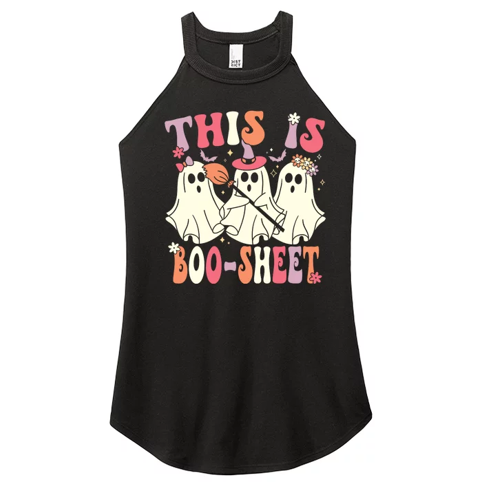 This Is Boosheet Halloween Ghost Costume Retro Groovy Women’s Perfect Tri Rocker Tank