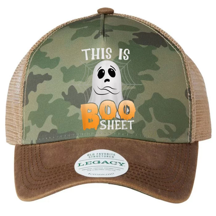 This Is Boo Sheet Cute Ghost Halloween Funny Kid Boy Girls Legacy Tie Dye Trucker Hat