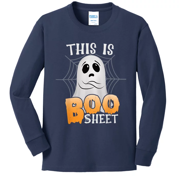 TeeShirtPalace | This Is Boo Sheet Cute Ghost Halloween Funny Kid Boy Girls  Kids Long Sleeve Shirt