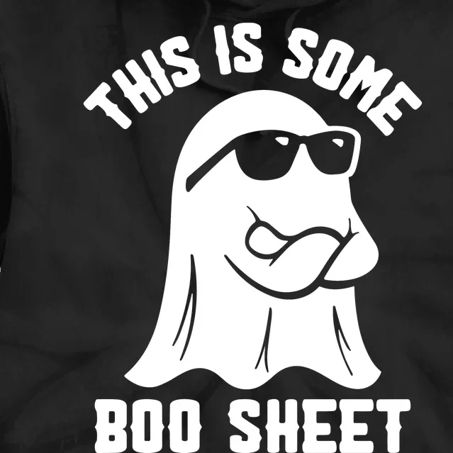 This Is Boosheet Halloween Ghost Costume Retro Groovy Tie Dye Hoodie