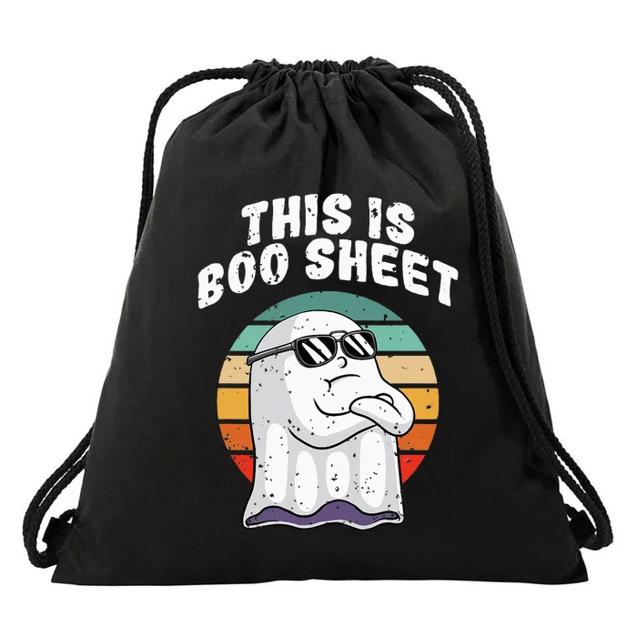 This Is Boo Sheet Funny Halloween Costume Ghost Pun Humor Drawstring Bag