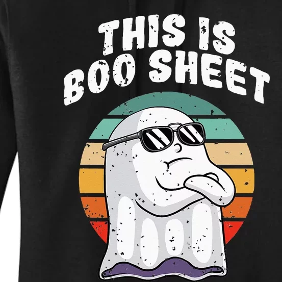 This Is Boo Sheet Funny Halloween Costume Ghost Pun Humor Women's Pullover Hoodie