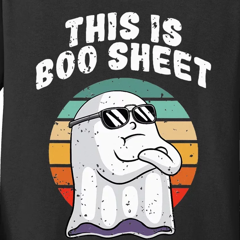 This Is Boo Sheet Funny Halloween Costume Ghost Pun Humor Kids Long Sleeve Shirt