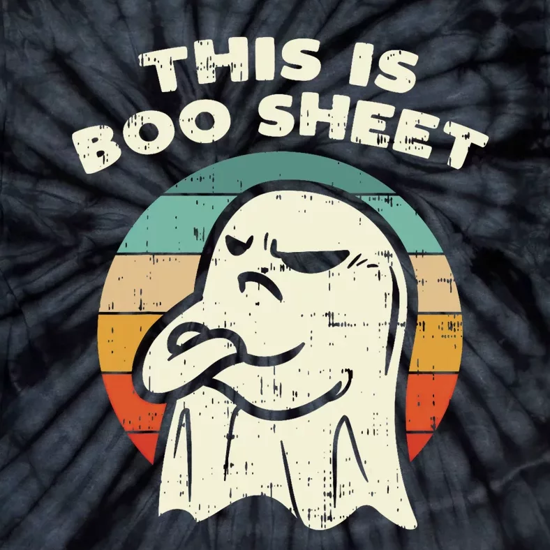 This Is Boo Sheet Ghost Retro Halloween Costume Tie-Dye T-Shirt