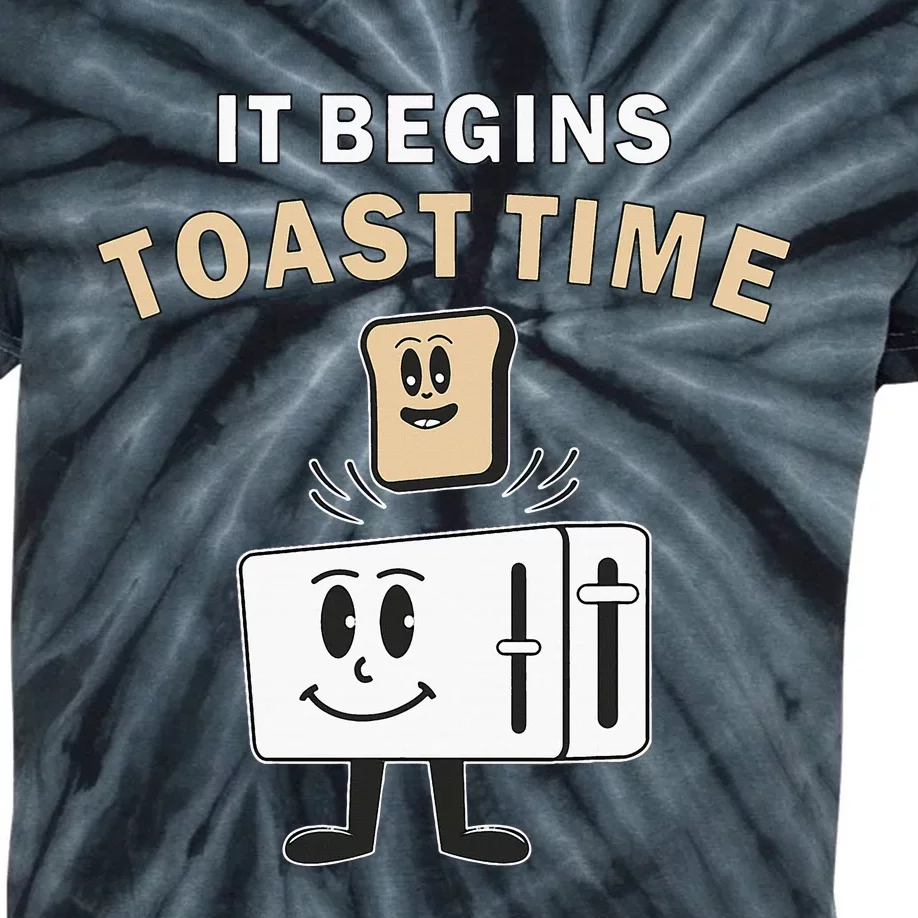 Toaster It Begins Toast Time Toast Breakfast Toast Bread Kids Tie-Dye T-Shirt