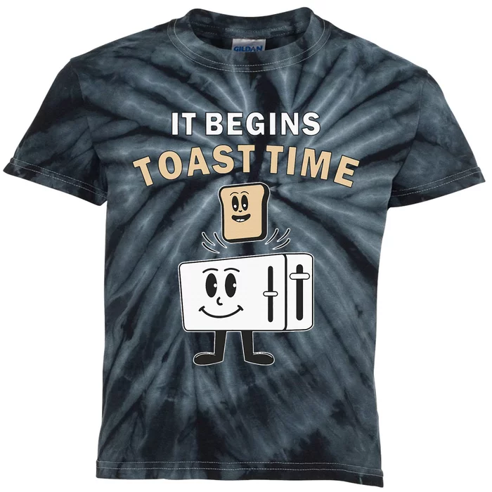 Toaster It Begins Toast Time Toast Breakfast Toast Bread Kids Tie-Dye T-Shirt