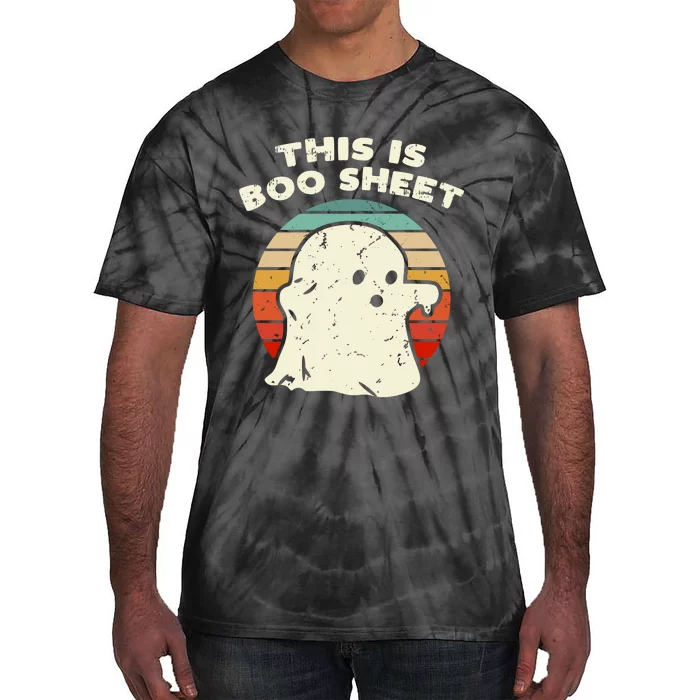 This Is Boo Sheet Ghost Vintage Retro Halloween Costume Tie-Dye T-Shirt