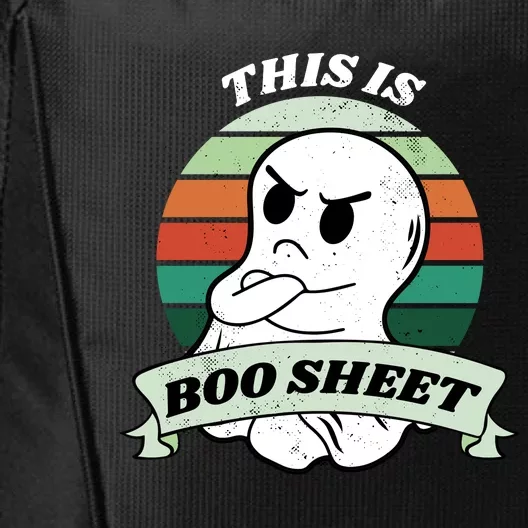 This Is Boo Sheet Cartoon Ghost Funny Halloween City Backpack