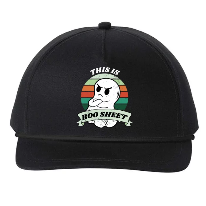 This Is Boo Sheet Cartoon Ghost Funny Halloween Snapback Five-Panel Rope Hat