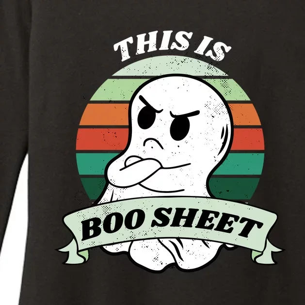 This Is Boo Sheet Cartoon Ghost Funny Halloween Womens CVC Long Sleeve Shirt