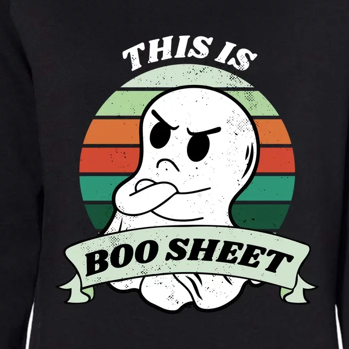 This Is Boo Sheet Cartoon Ghost Funny Halloween Womens California Wash Sweatshirt