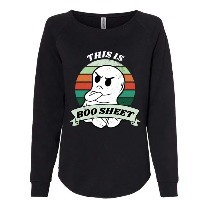 This Is Boo Sheet Cartoon Ghost Funny Halloween Womens California Wash Sweatshirt