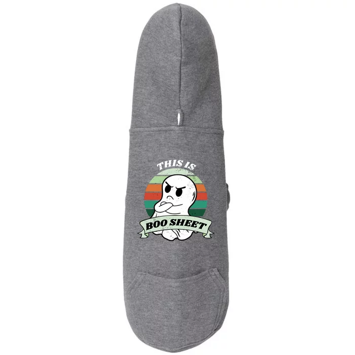 This Is Boo Sheet Cartoon Ghost Funny Halloween Doggie 3-End Fleece Hoodie