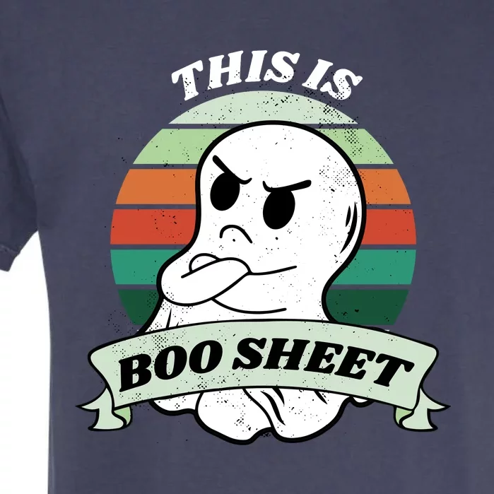 This Is Boo Sheet Cartoon Ghost Funny Halloween Garment-Dyed Heavyweight T-Shirt