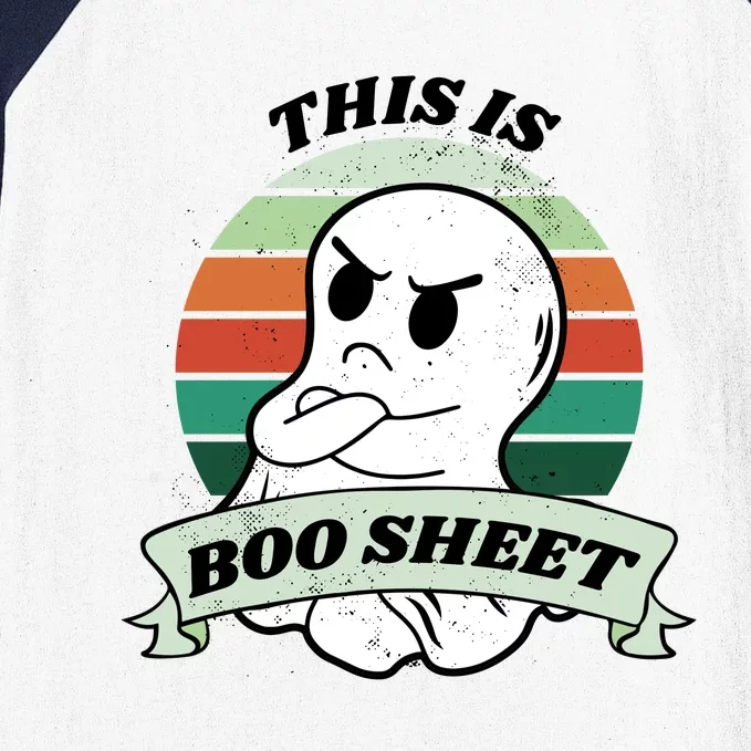 This Is Boo Sheet Cartoon Ghost Funny Halloween Baseball Sleeve Shirt