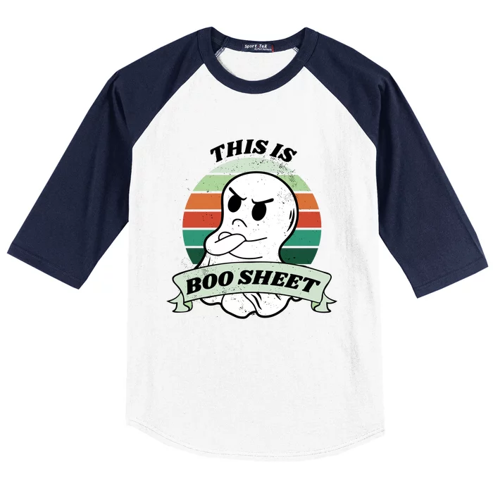 This Is Boo Sheet Cartoon Ghost Funny Halloween Baseball Sleeve Shirt