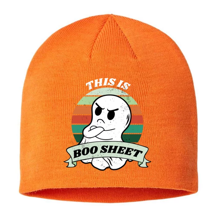 This Is Boo Sheet Cartoon Ghost Funny Halloween 8 1/2in Sustainable Knit Beanie