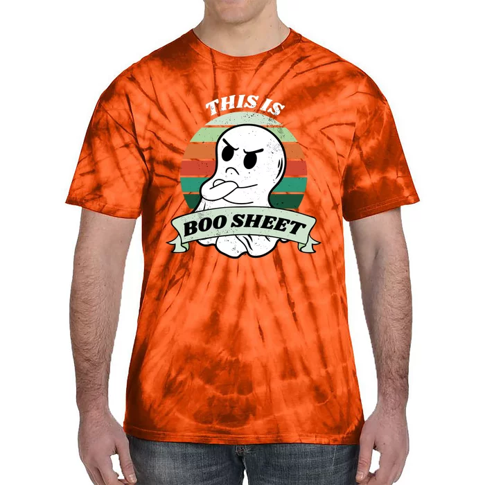 This Is Boo Sheet Cartoon Ghost Funny Halloween Tie-Dye T-Shirt