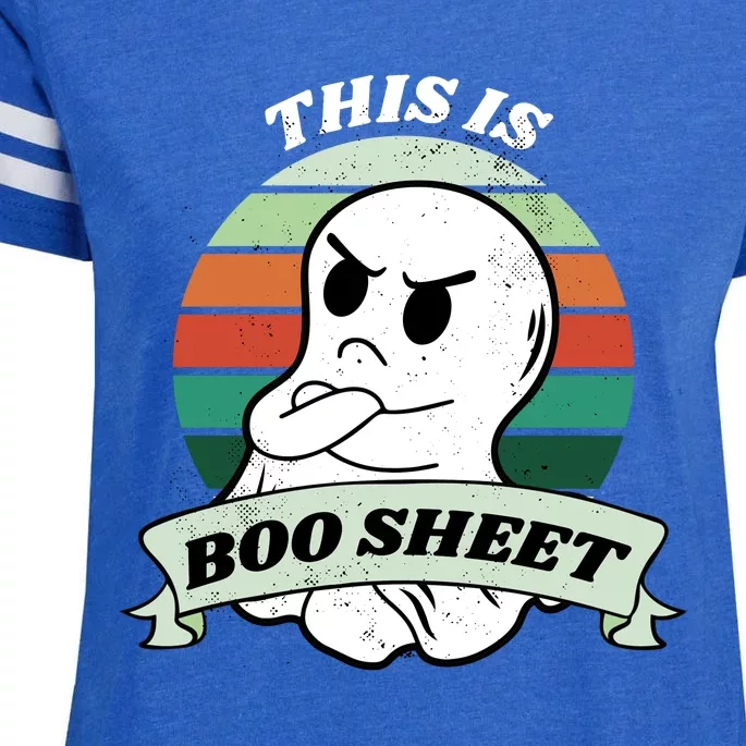 This Is Boo Sheet Cartoon Ghost Funny Halloween Enza Ladies Jersey Football T-Shirt