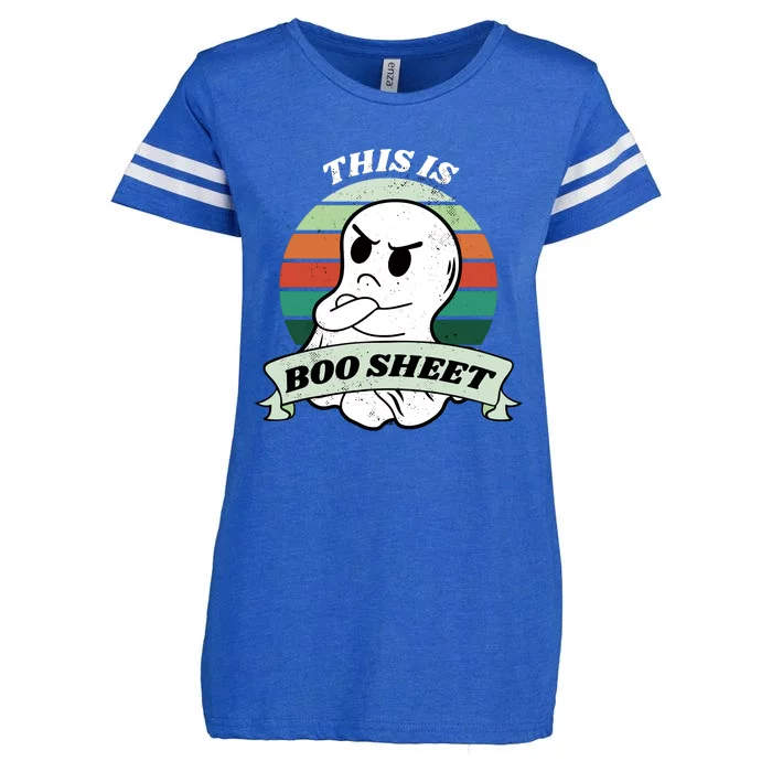 This Is Boo Sheet Cartoon Ghost Funny Halloween Enza Ladies Jersey Football T-Shirt