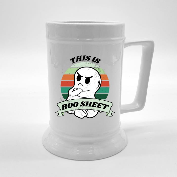 This Is Boo Sheet Cartoon Ghost Funny Halloween Front & Back Beer Stein