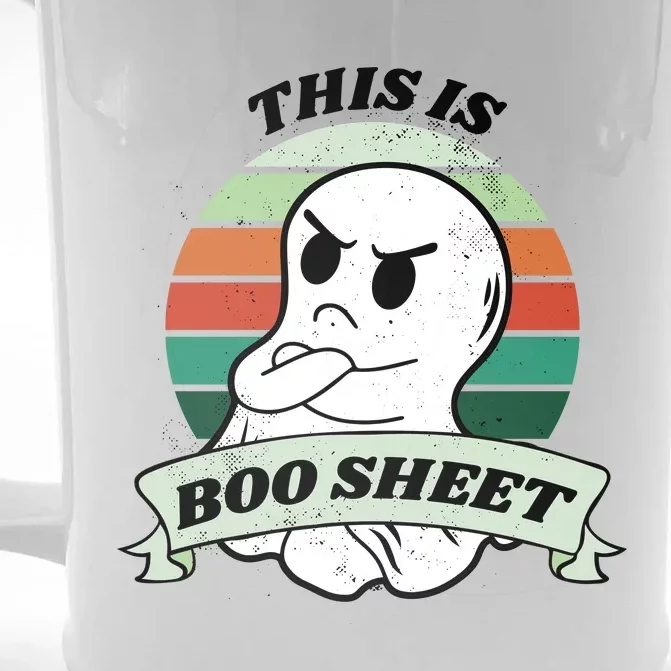 This Is Boo Sheet Cartoon Ghost Funny Halloween Front & Back Beer Stein