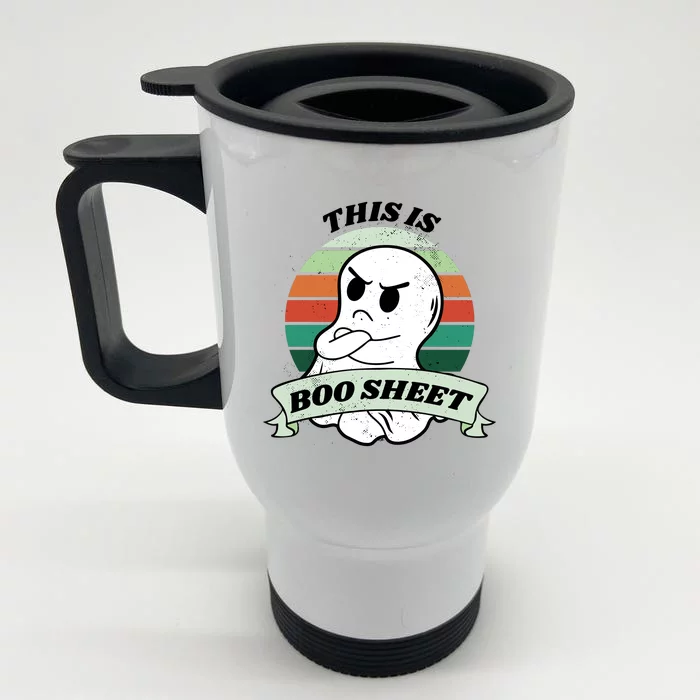 This Is Boo Sheet Cartoon Ghost Funny Halloween Front & Back Stainless Steel Travel Mug