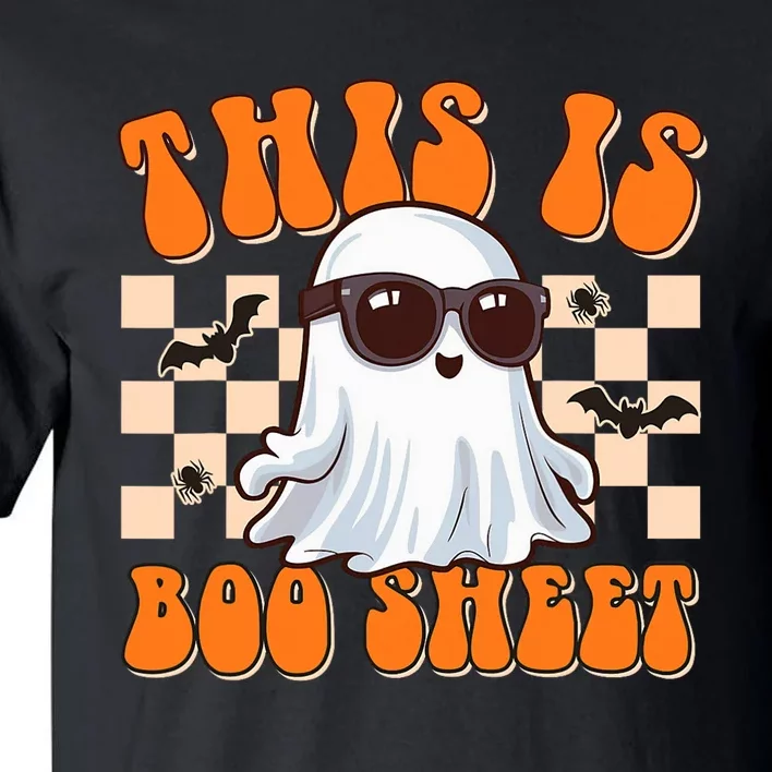 This Is Boo Sheet Ghost Groovy Halloween Costume Tall T-Shirt