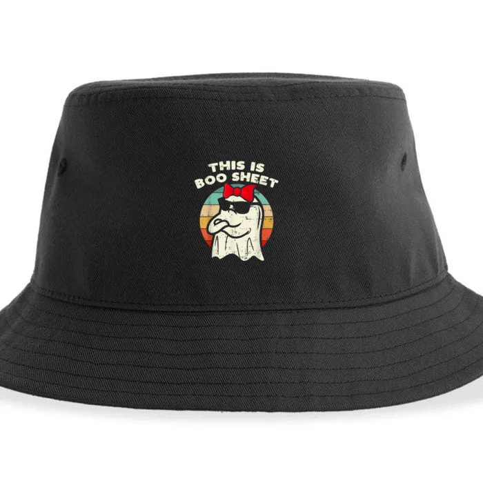 This Is Boo Sheet Ghost Retro Halloween Sustainable Bucket Hat