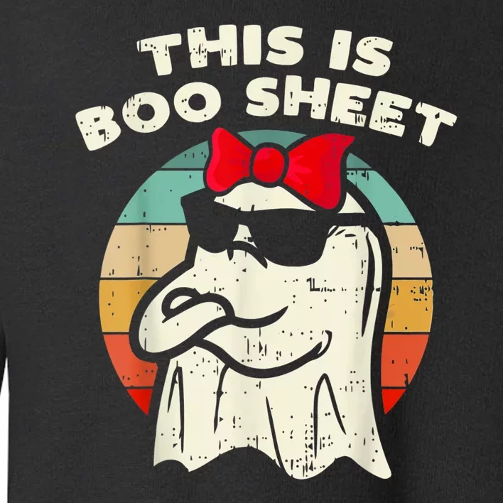 This Is Boo Sheet Ghost Retro Halloween Toddler Sweatshirt