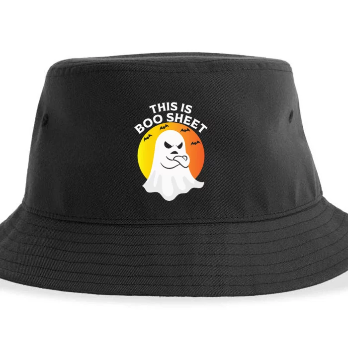 This Is Boo Sheet Ghost Retro Halloween Costume Sustainable Bucket Hat