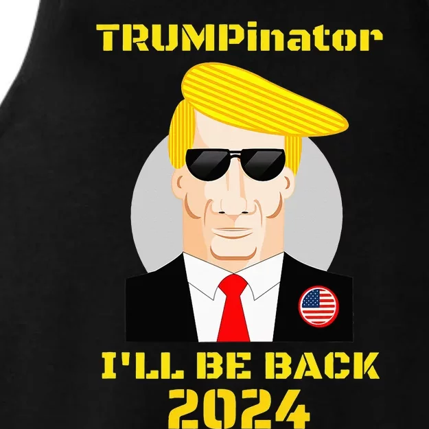 Trumpinator, I'll Be Back in 2024 Ladies Tri-Blend Wicking Tank