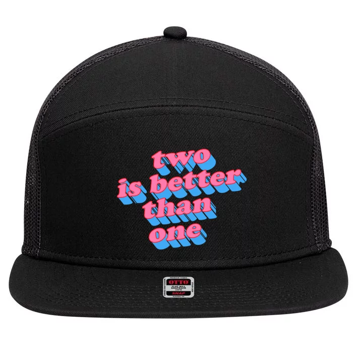 Two Is Better Than One Valentine 7 Panel Mesh Trucker Snapback Hat