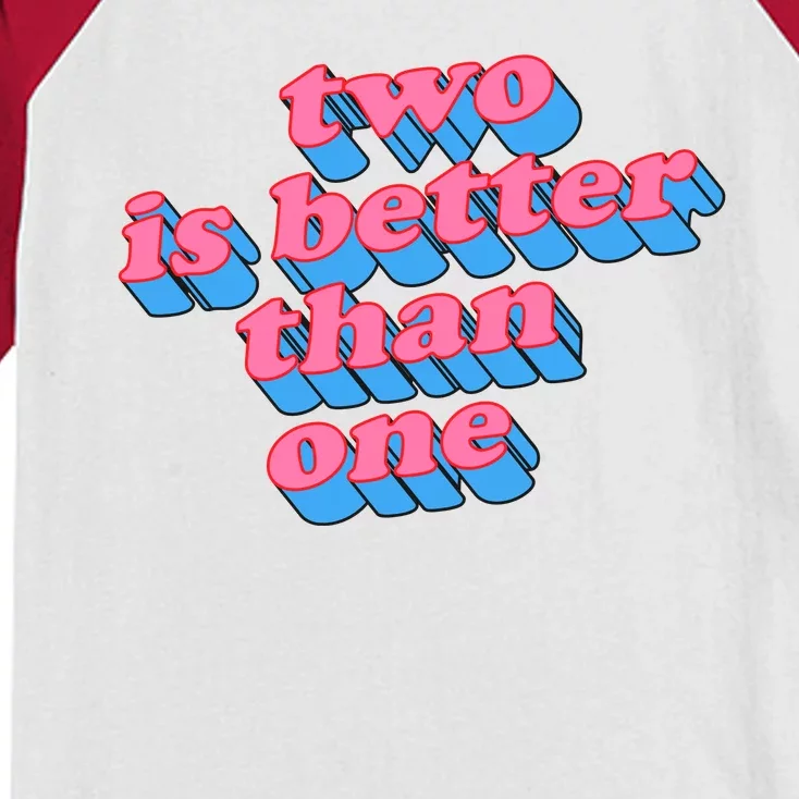 Two Is Better Than One Valentine Kids Colorblock Raglan Jersey