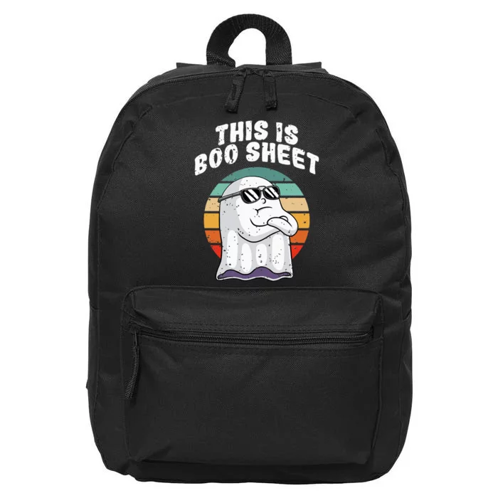 This Is Boo Sheet Funny Halloween Costume Ghost Pun Humor 16 in Basic Backpack