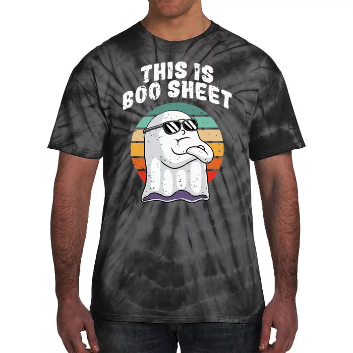 This Is Boo Sheet Funny Halloween Costume Ghost Pun Humor Tie-Dye T-Shirt