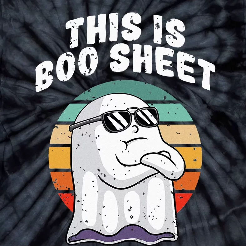 This Is Boo Sheet Funny Halloween Costume Ghost Pun Humor Tie-Dye T-Shirt