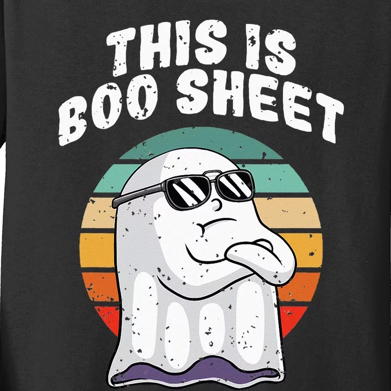 This Is Boo Sheet Funny Halloween Costume Ghost Pun Humor Kids Long Sleeve Shirt