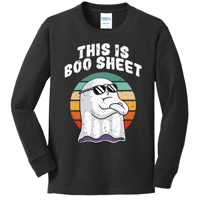 This Is Boo Sheet Funny Halloween Costume Ghost Pun Humor Kids Long Sleeve Shirt