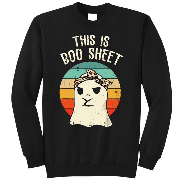 This Is Boo Sheet Ghost Retro Ghost Halloween Leopard Tall Sweatshirt