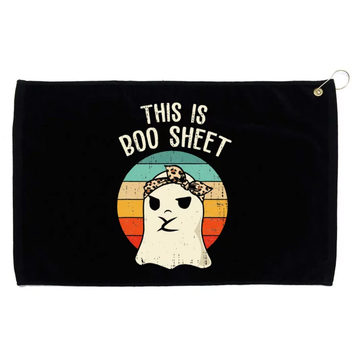 This Is Boo Sheet Ghost Retro Ghost Halloween Leopard Grommeted Golf Towel