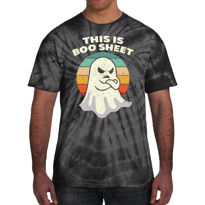 This Is Boo Sheet Ghost Retro Halloween Costume Tie-Dye T-Shirt