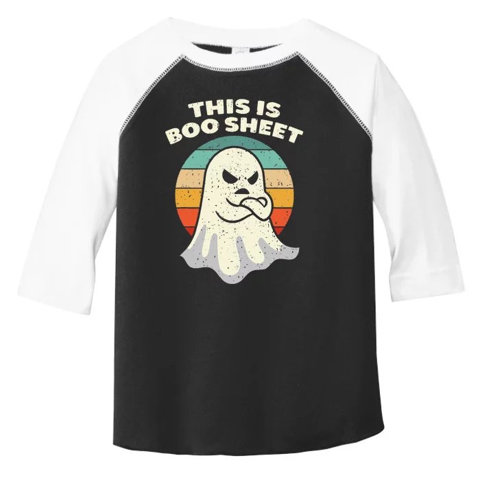 This Is Boo Sheet Ghost Retro Halloween Costume Toddler Fine Jersey T-Shirt