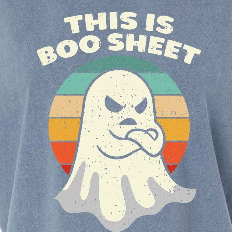 This Is Boo Sheet Ghost Retro Halloween Costume Garment-Dyed Women's Muscle Tee