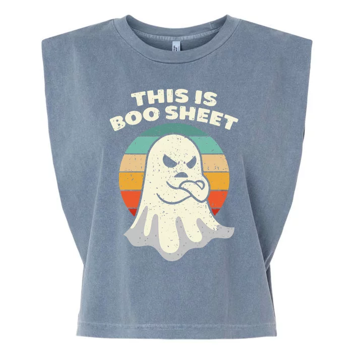 This Is Boo Sheet Ghost Retro Halloween Costume Garment-Dyed Women's Muscle Tee