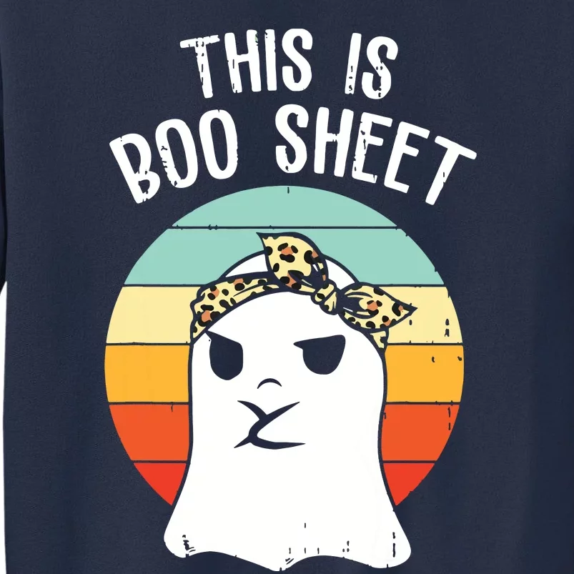 This Is Boo Sheet Ghost Retro Ghost Halloween Leopard Sweatshirt